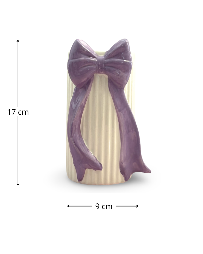 Florero de cerámica con moño Violette