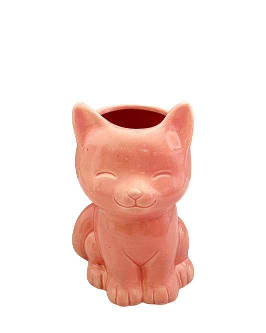 Maceta de cerámica Gato Rosa