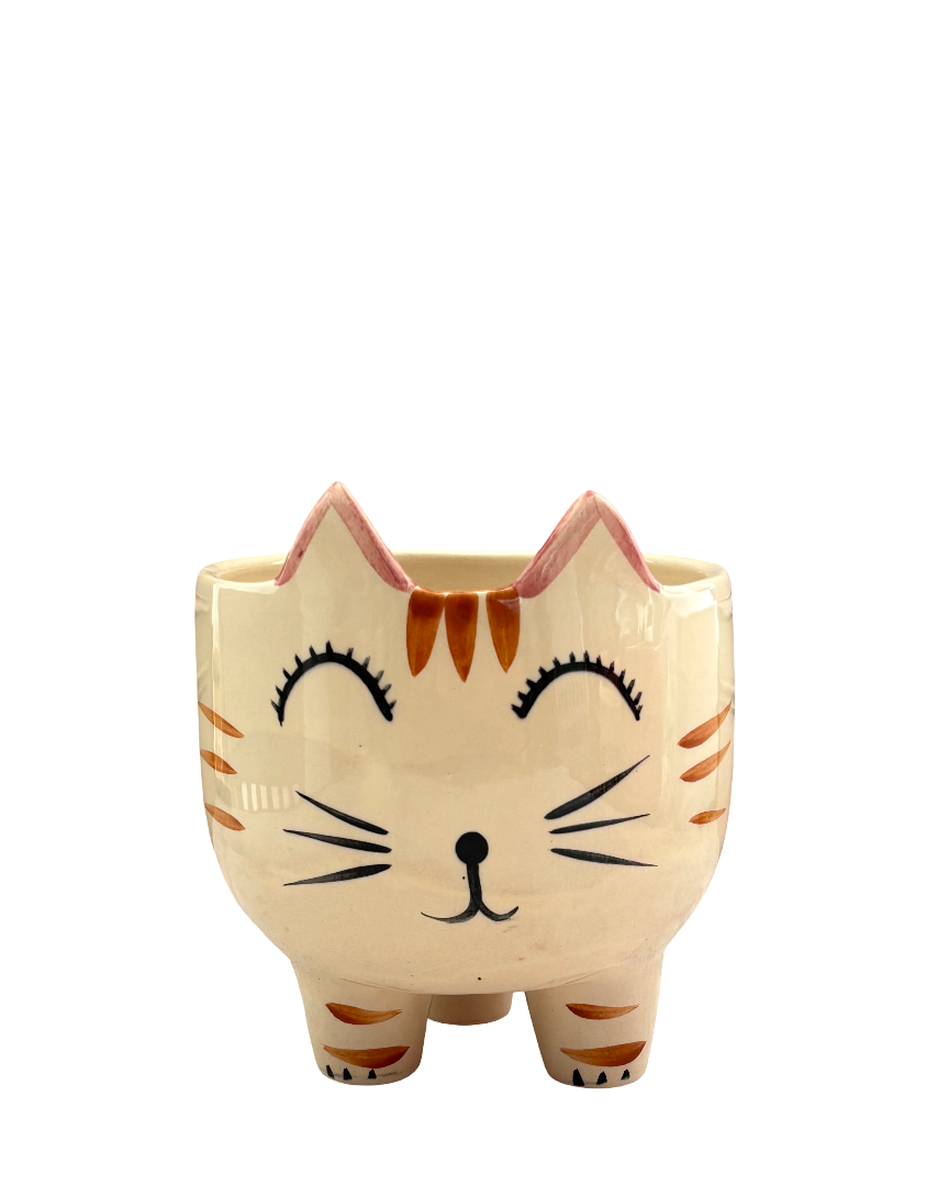 Maceta de cerámica gato