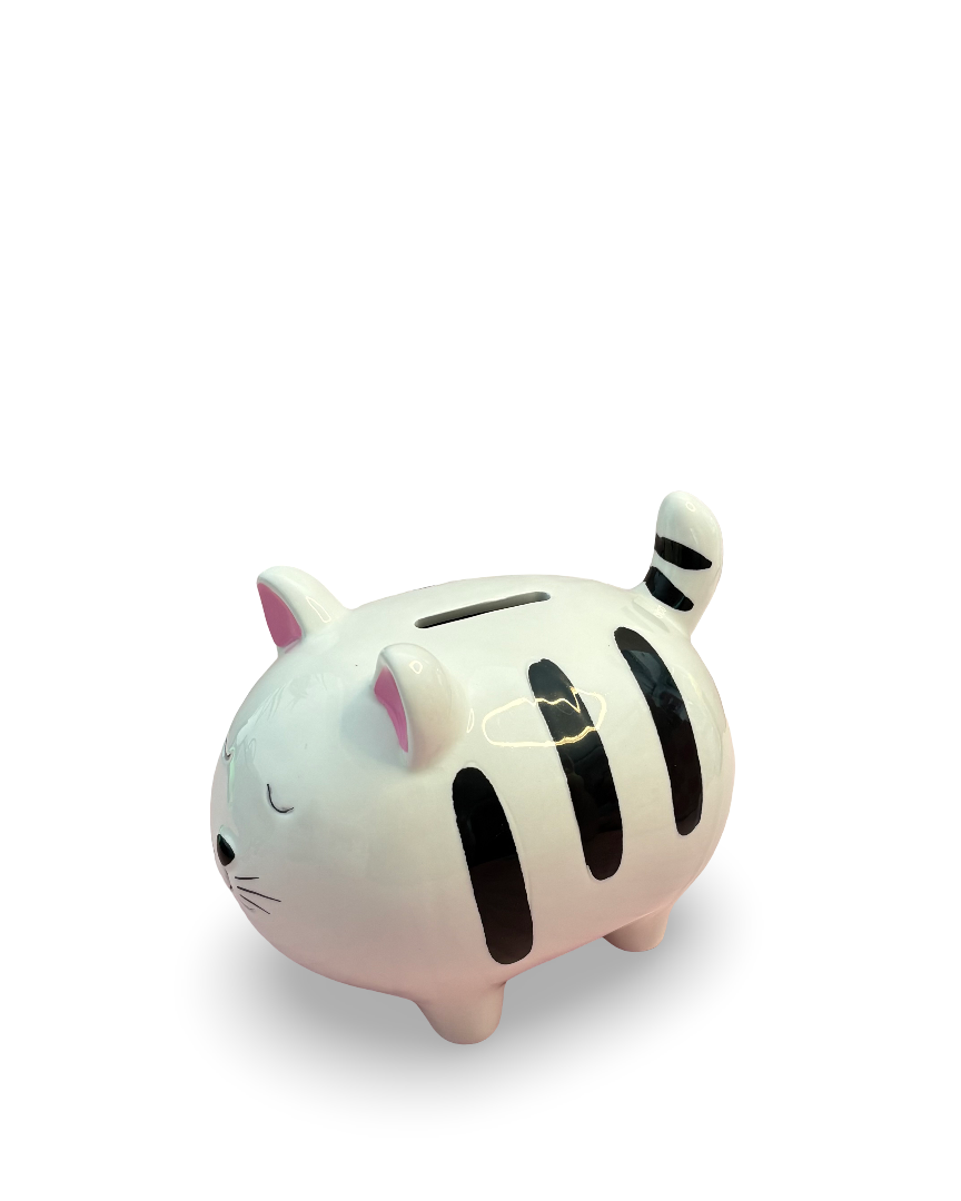 Alcancía decorativa de cerámica gato Harry