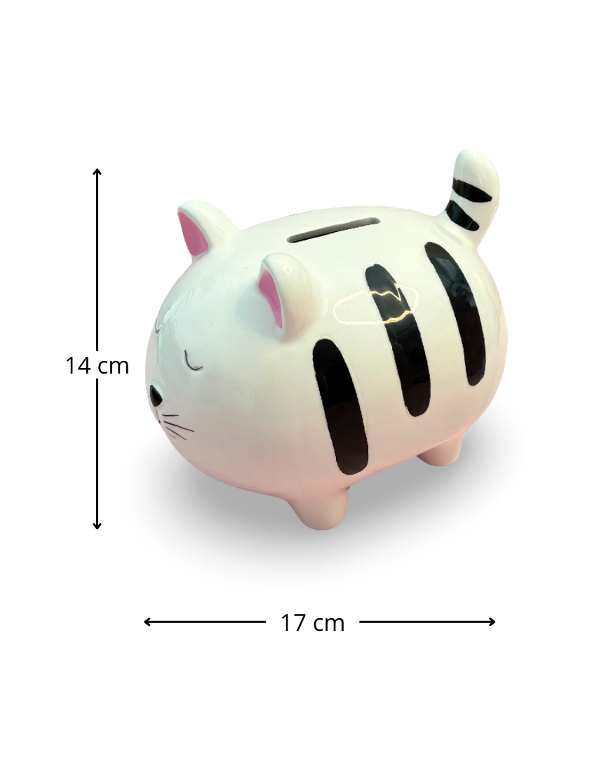 Alcancía decorativa de cerámica gato Harry