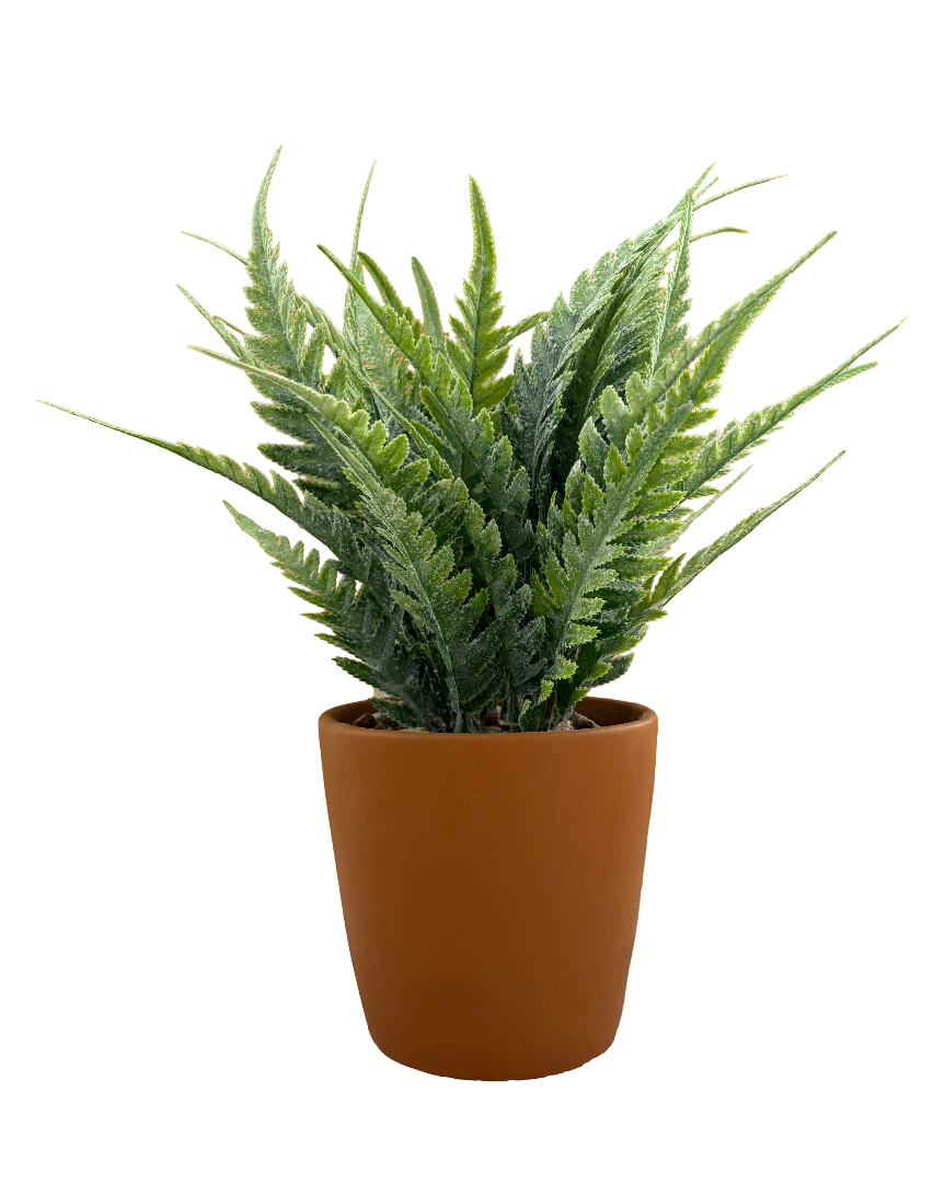 Maceta con planta decorativa artificial helecho