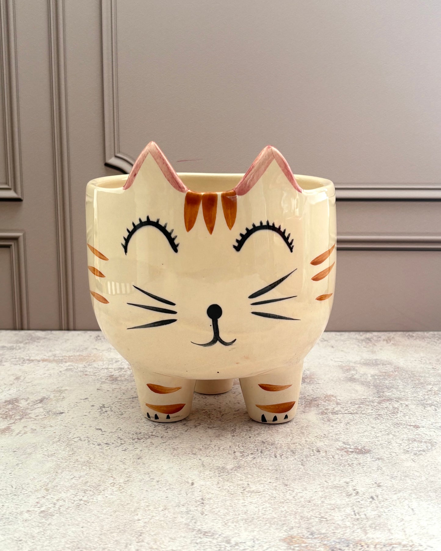 Maceta de cerámica gato