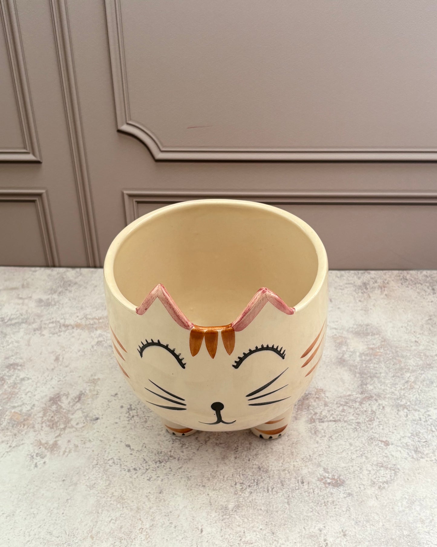 Maceta de cerámica gato