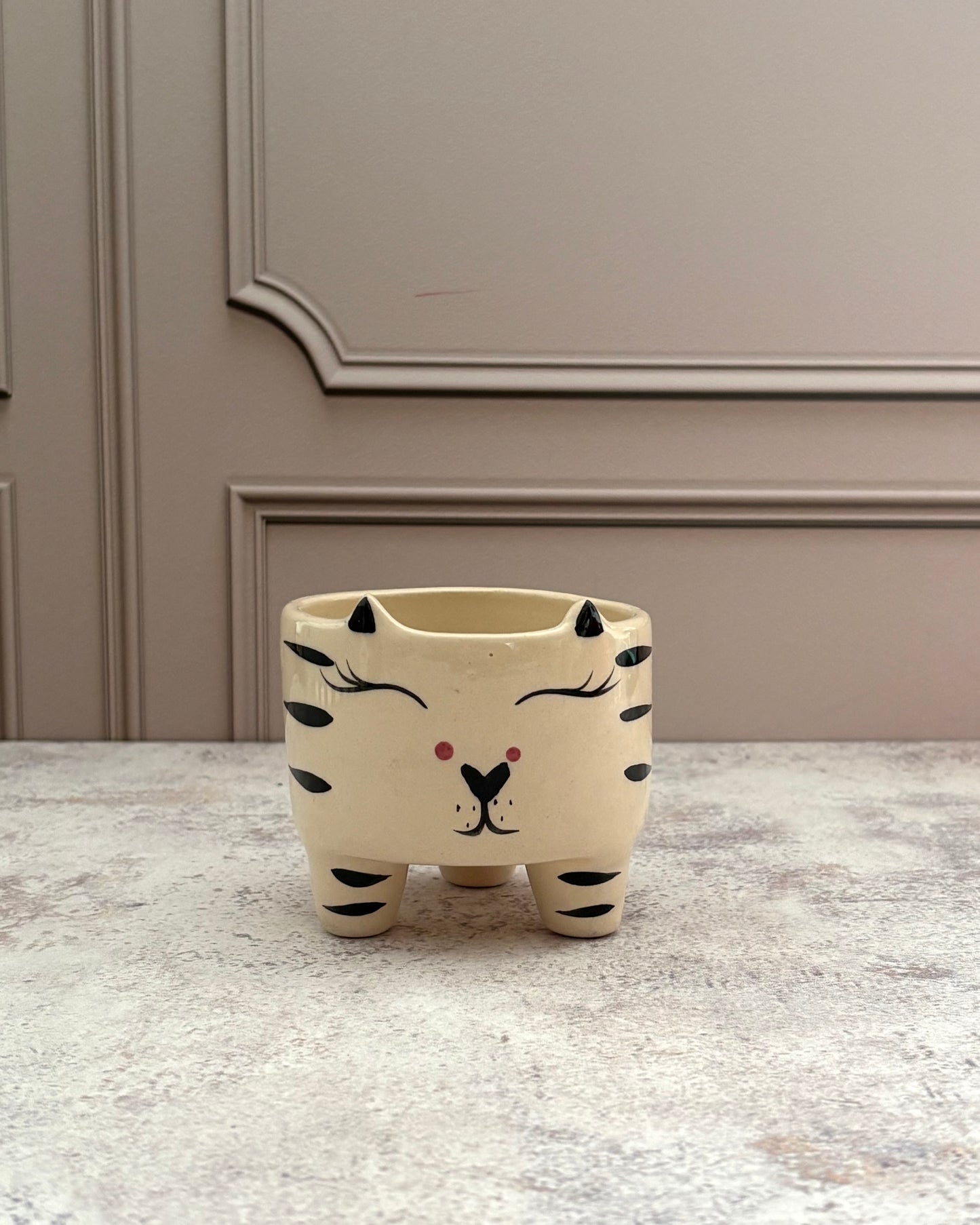 Maceta de cerámica felino mini Kawaii