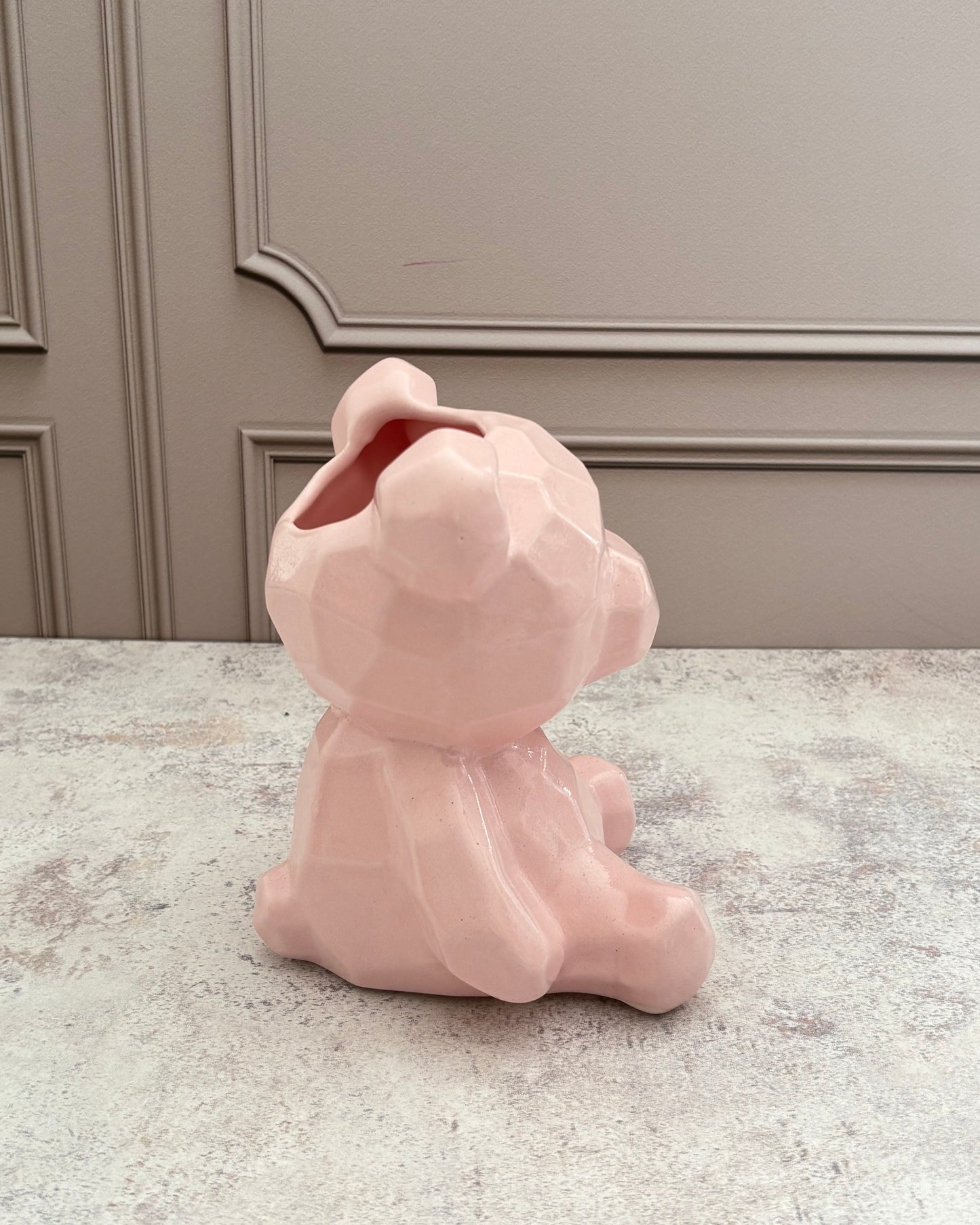 Maceta de cerámica Oso rosa