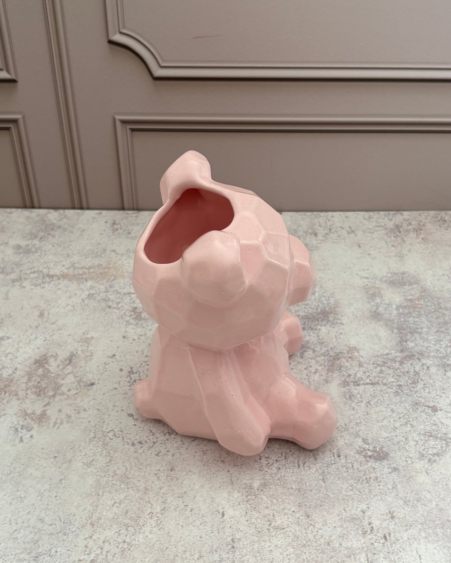 Maceta de cerámica Oso rosa