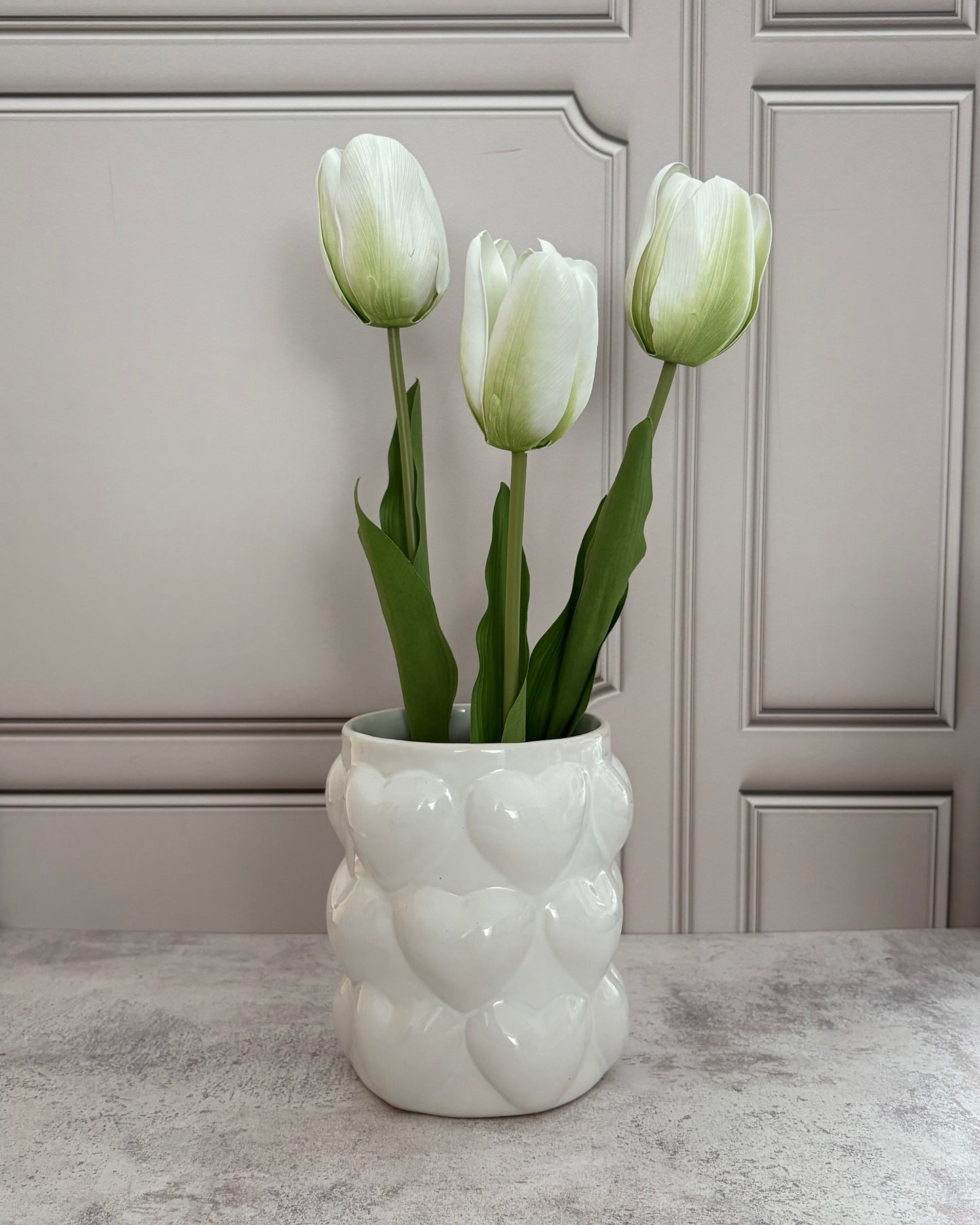 Florero de cerámica corazones