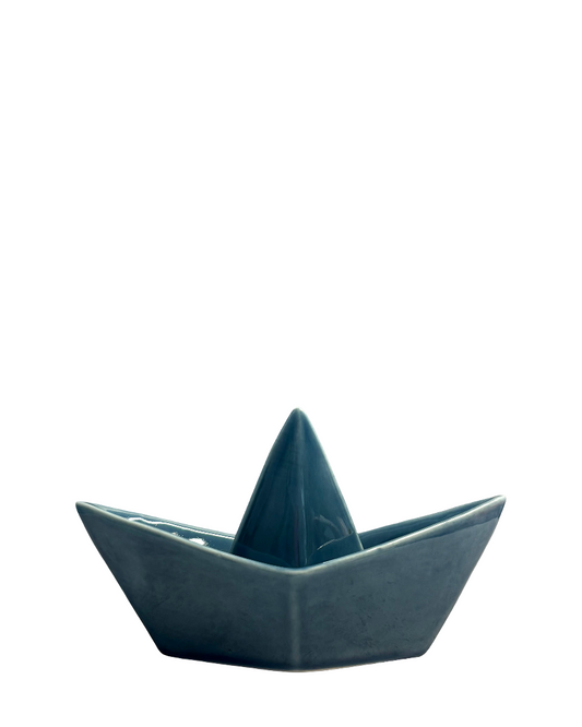 Figura decorativa barco de cerámica