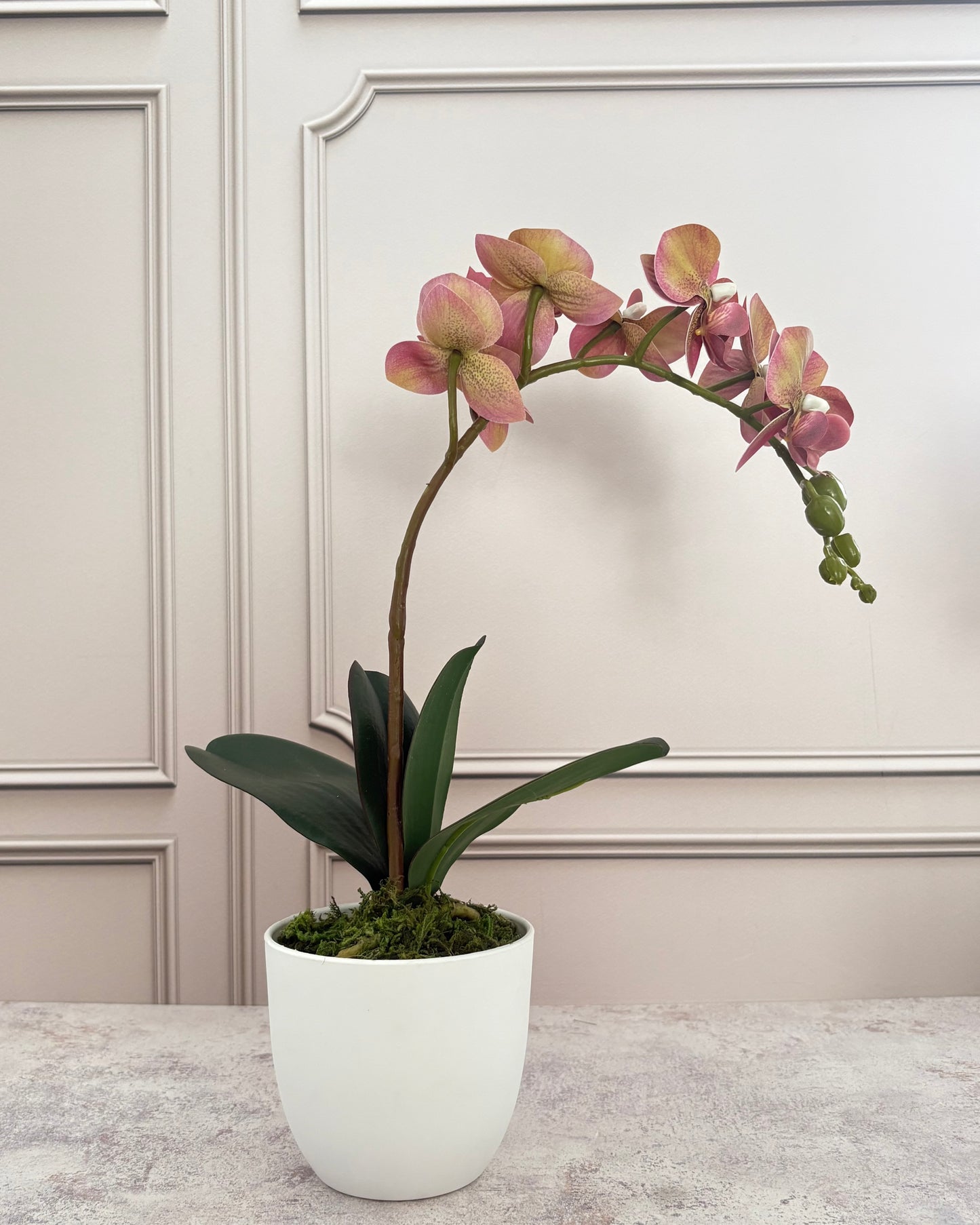 Arreglo floral orquídea artificial