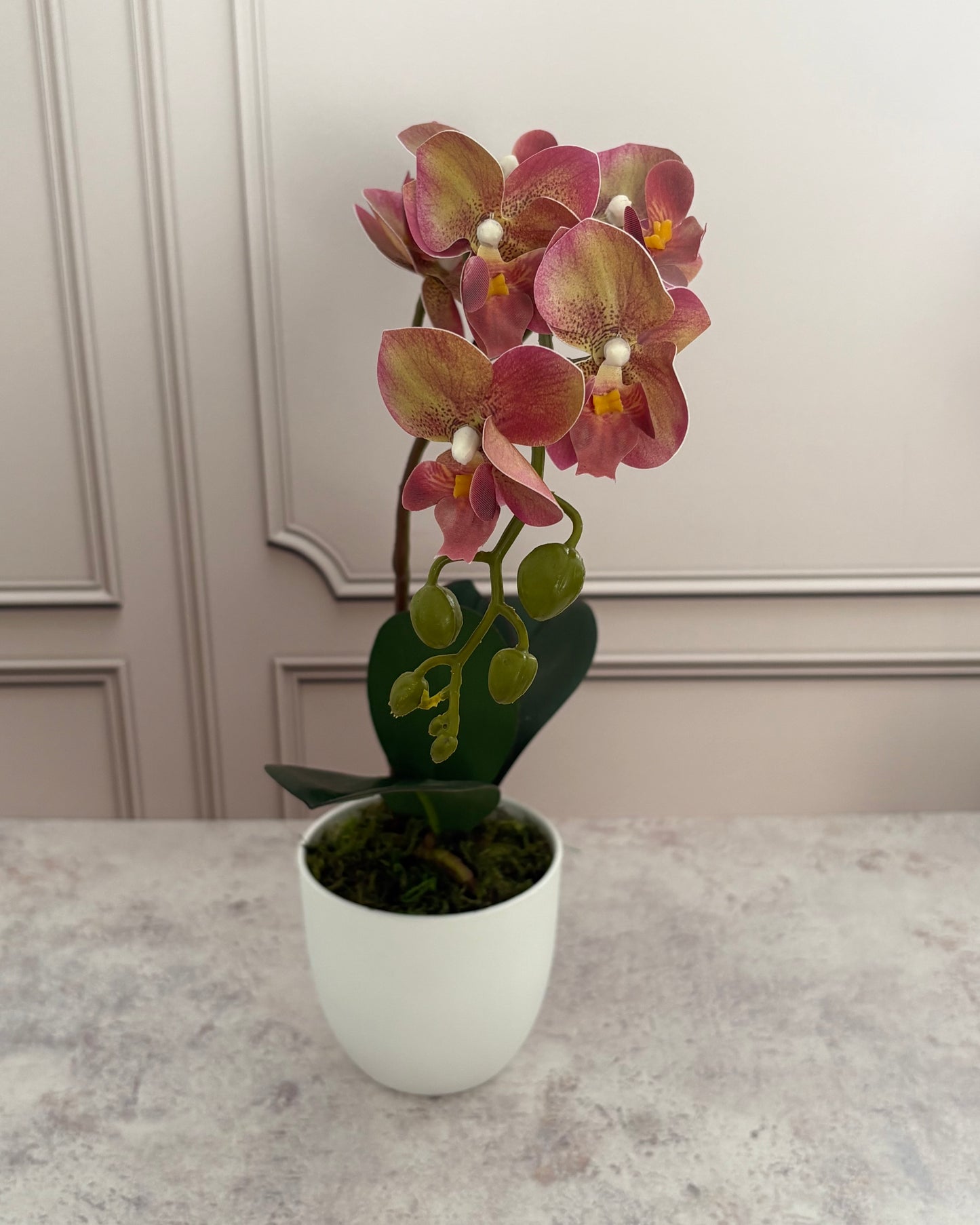 Arreglo floral orquídea artificial