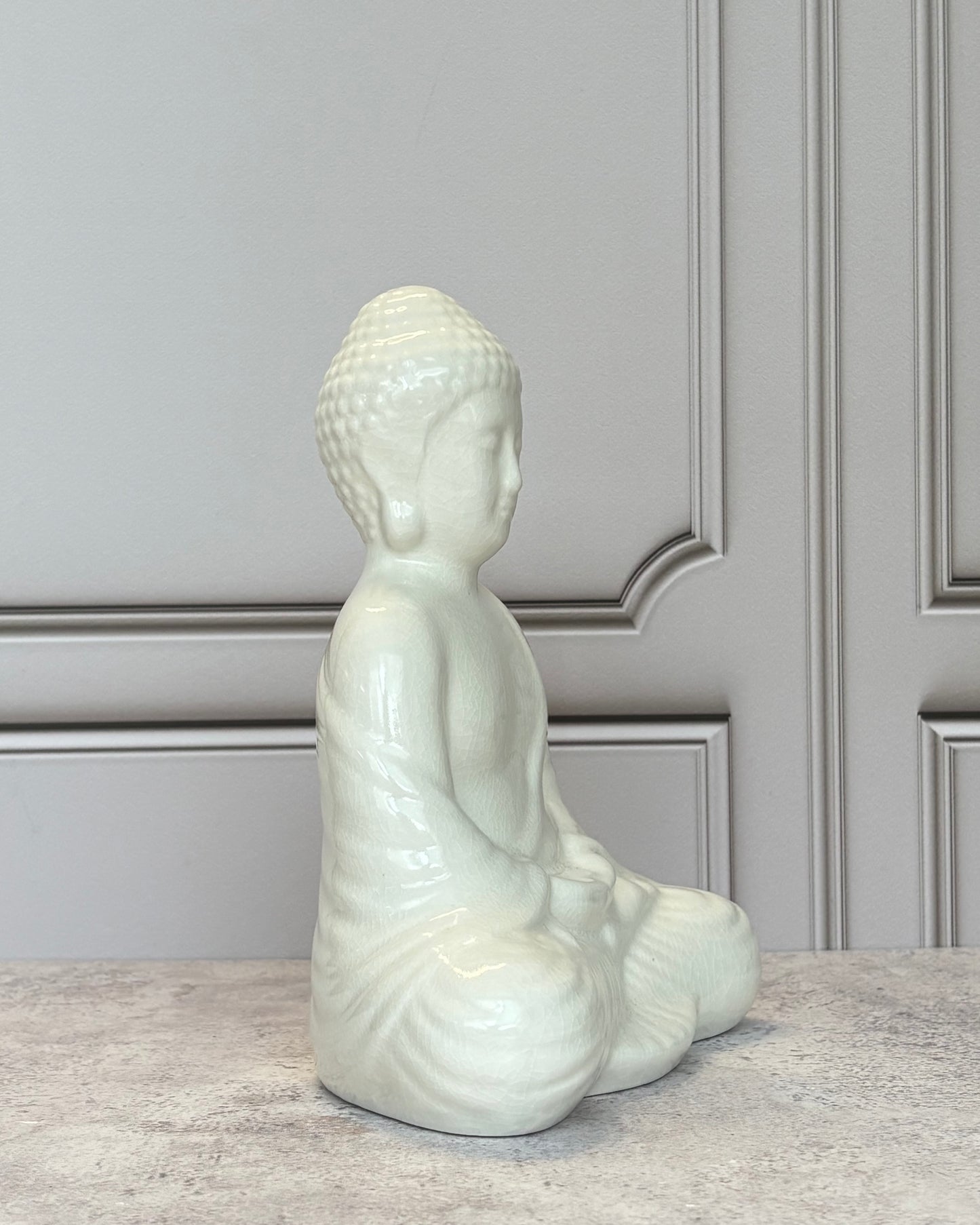 Figura decorativa Buda blanco