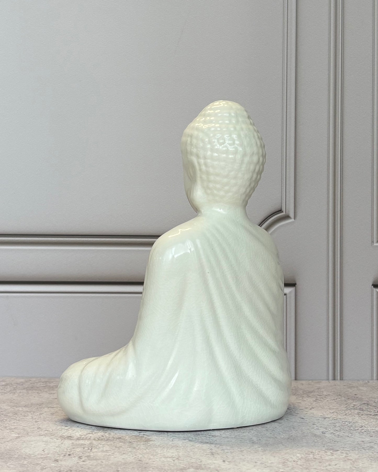 Figura decorativa Buda blanco