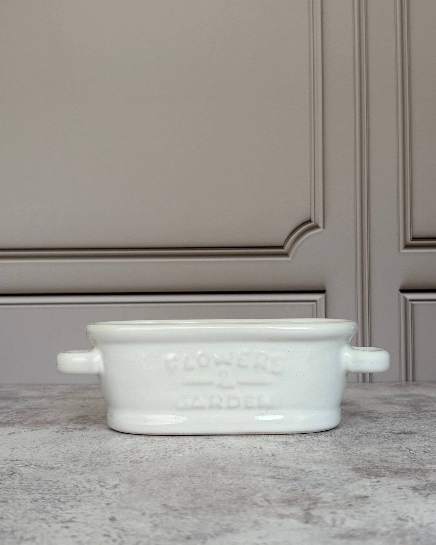 Maceta de cerámica Tina Vintage blanca