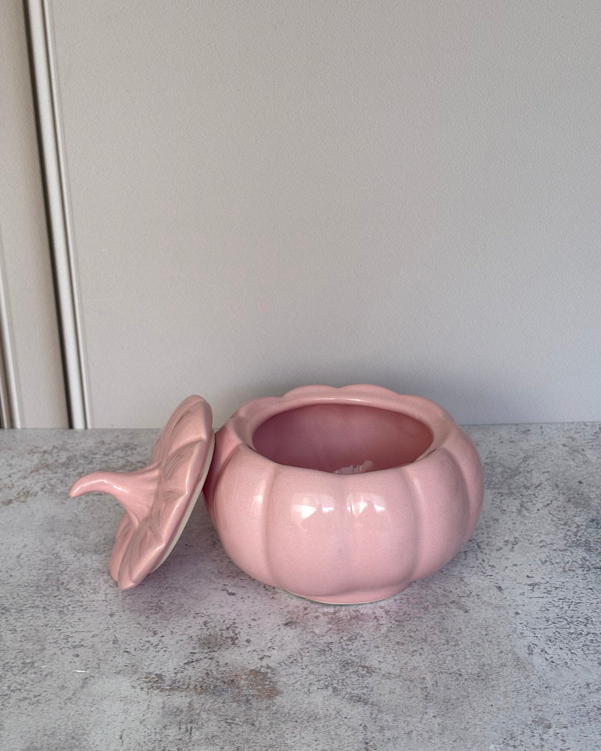 Contenedor de cerámica calabaza pink