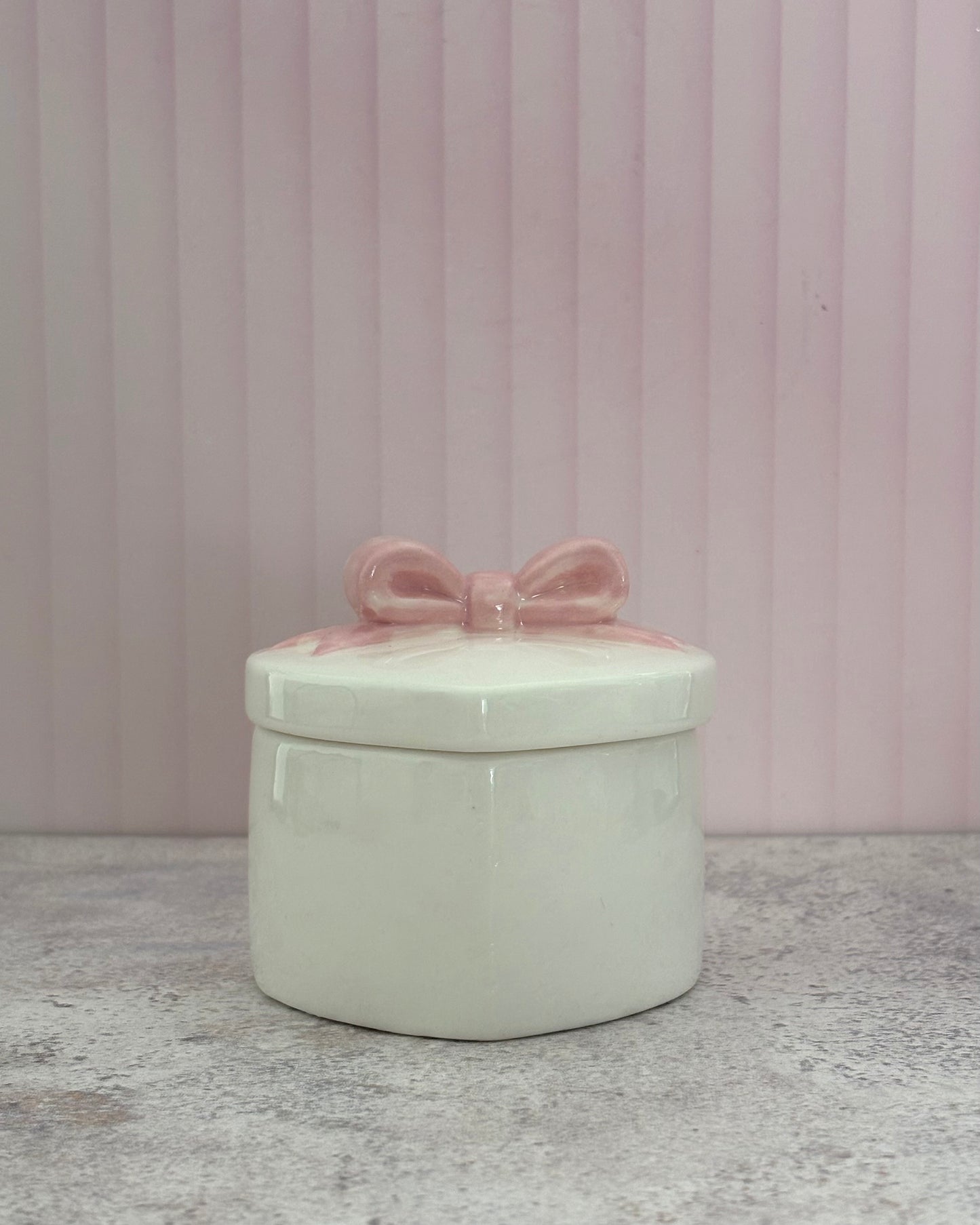 Joyero de cerámica decorativo Lazo