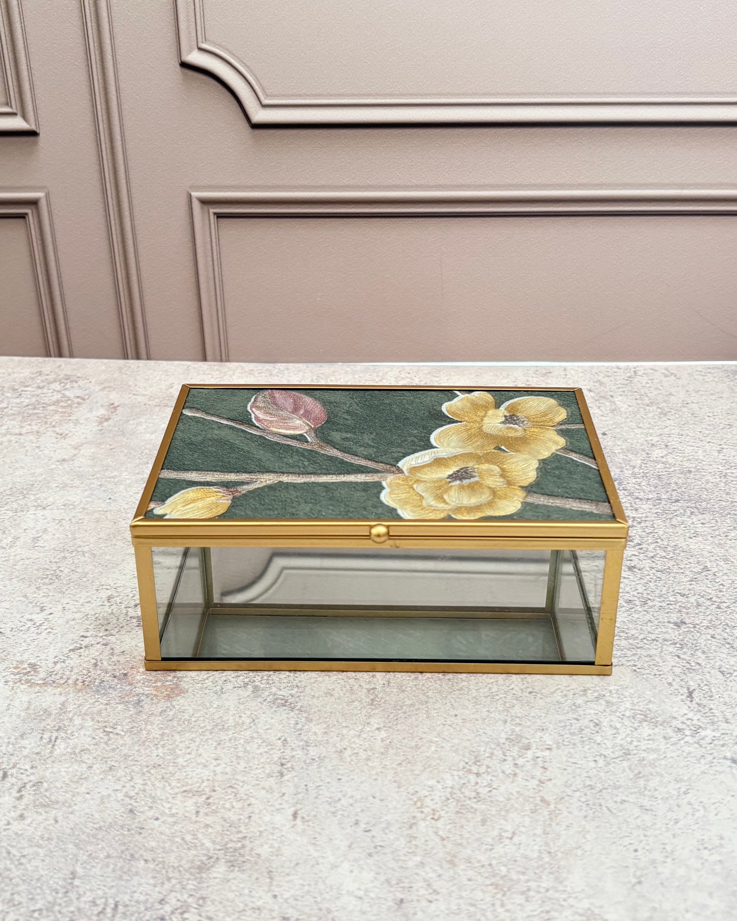 Joyero de vidrio estilo vintage Bloom