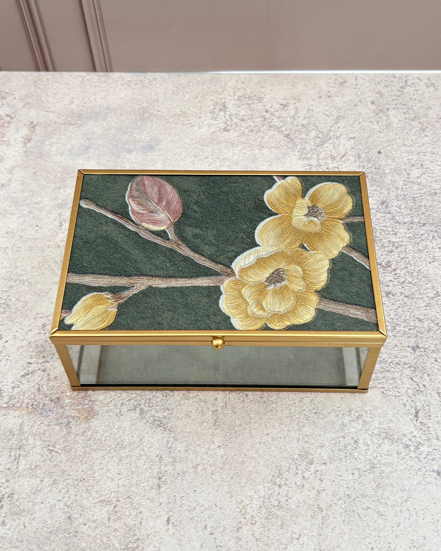Joyero de vidrio estilo vintage Bloom