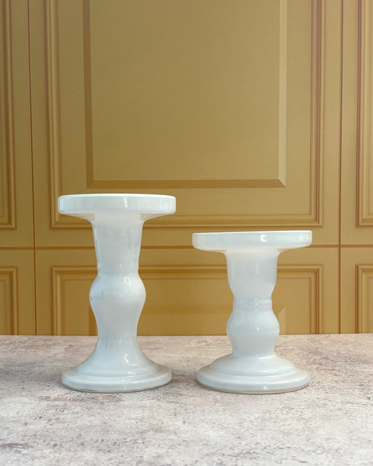 Set de candelabros de vidrio