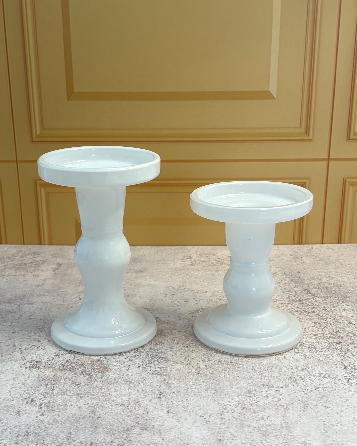 Set de candelabros de vidrio