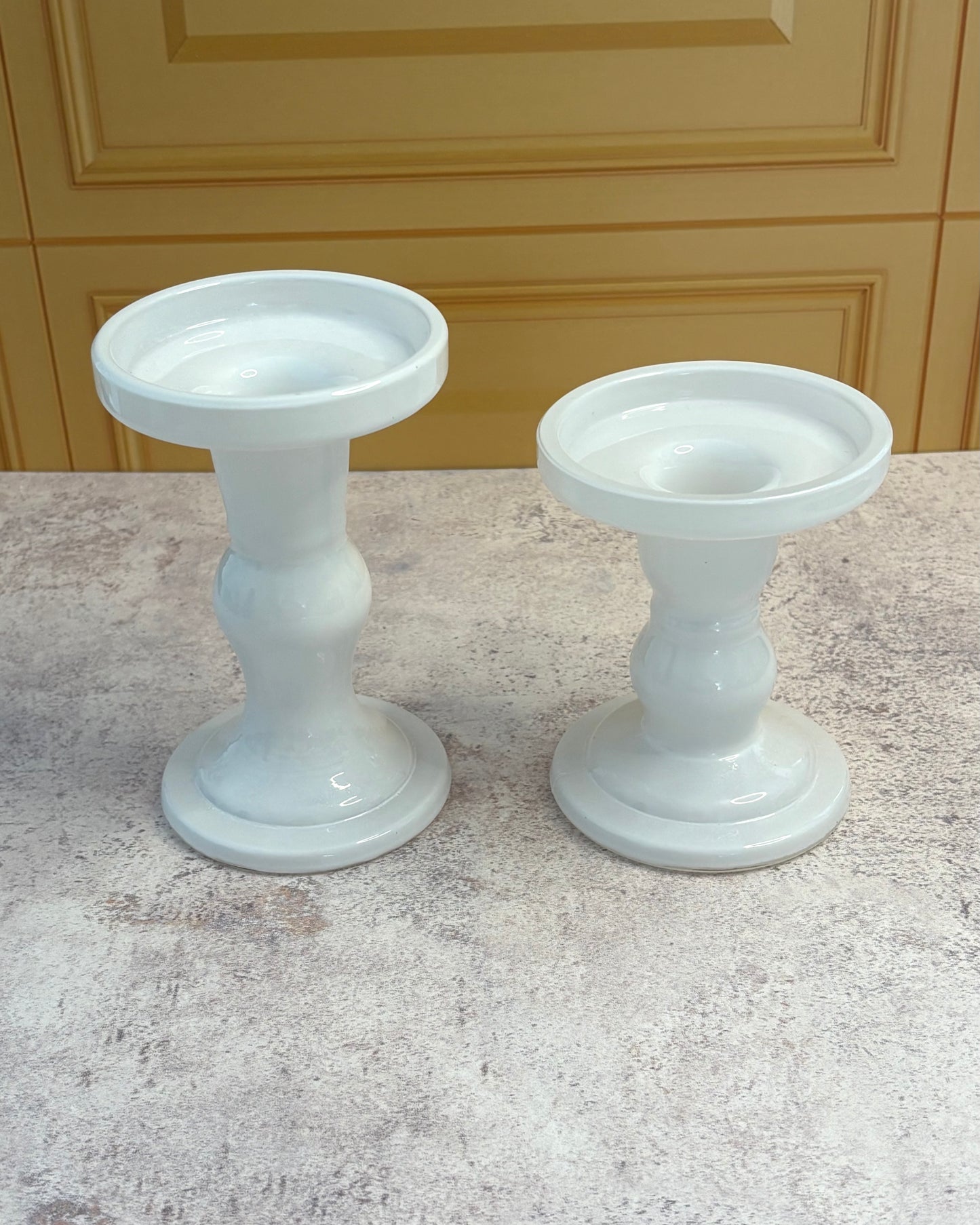 Set de candelabros de vidrio