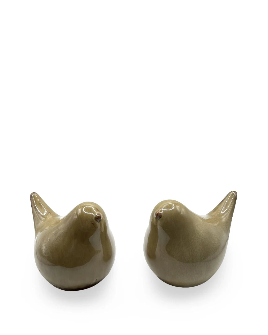 Set de figuras decorativas de cerámica en forma de ave