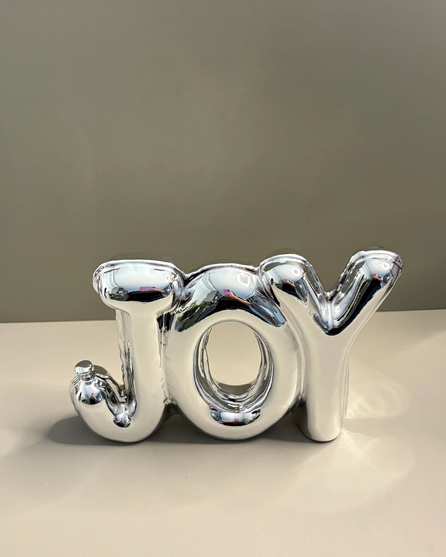 Figura Decorativa Navideña plata Joy