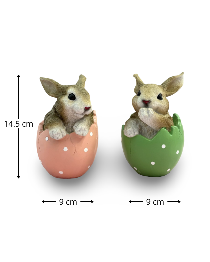 Set de figuras decorativas de resina de Pascua Lemon & Blush