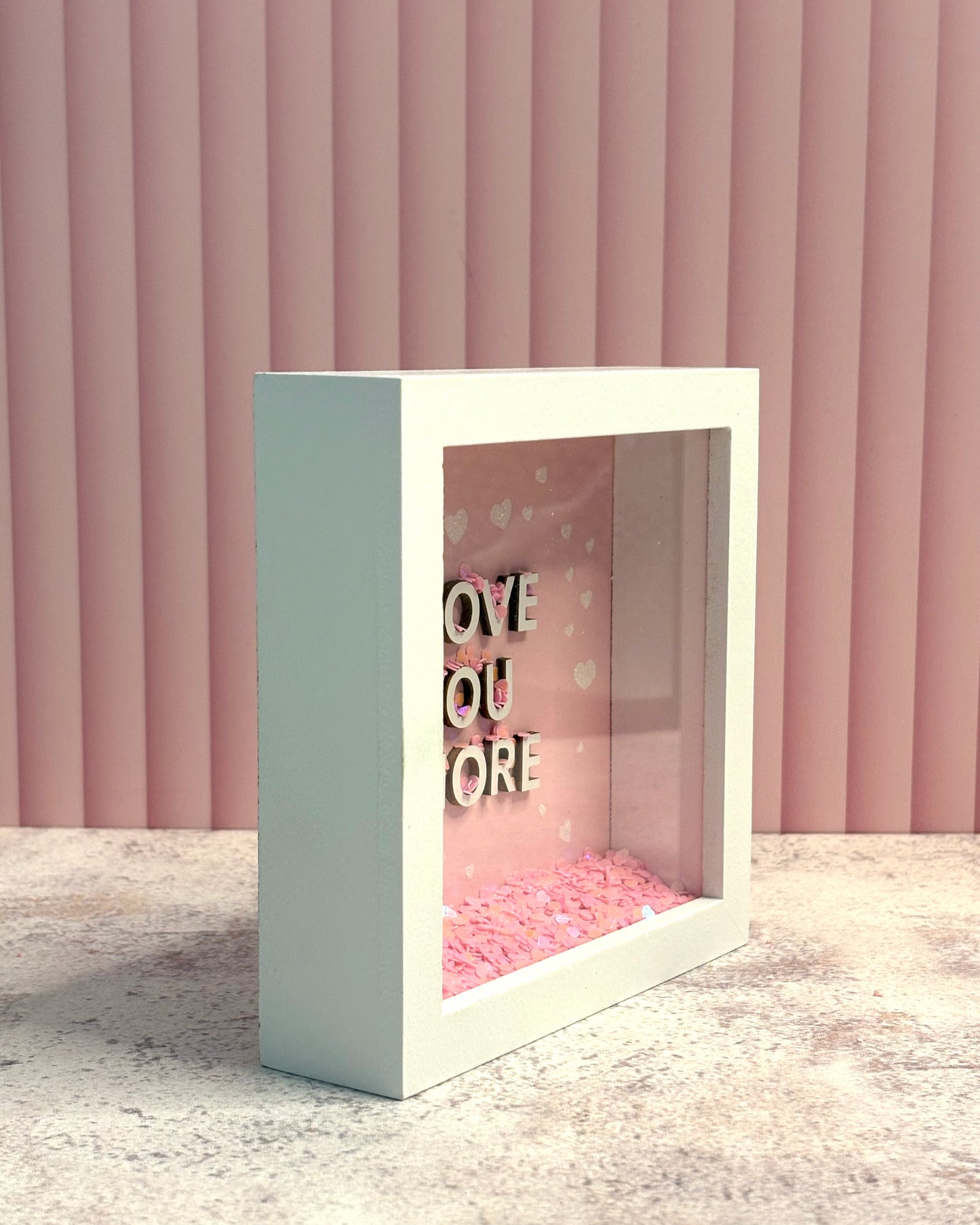 Cuadro decorativo rosa de madera Love You More