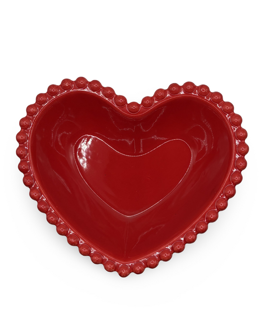 Plato hondo cerámica en forma de corazón