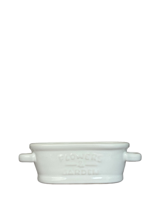 Maceta de cerámica Tina Vintage blanca