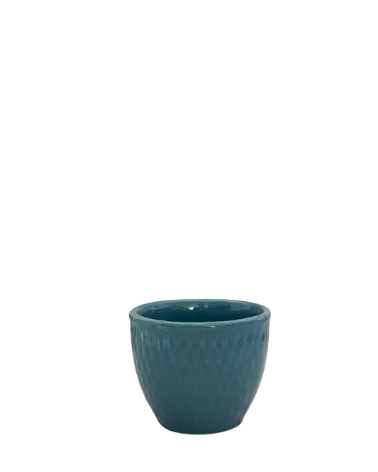 Maceta pequeña cerámica azul