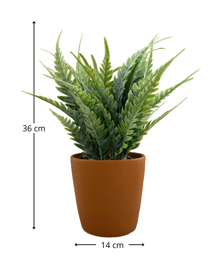 Maceta con planta decorativa artificial helecho