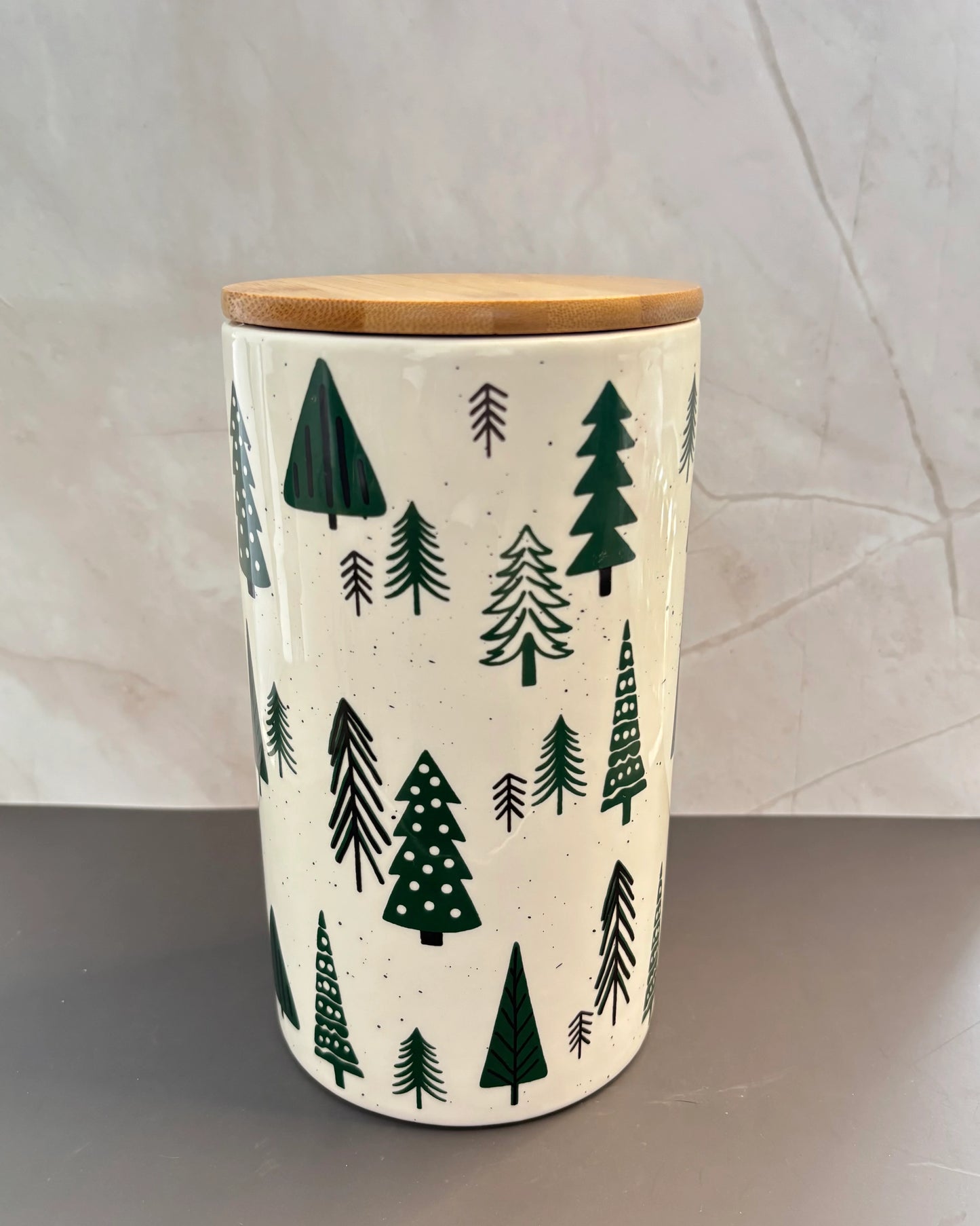 Recipiente Decorativo Navideño Pinos