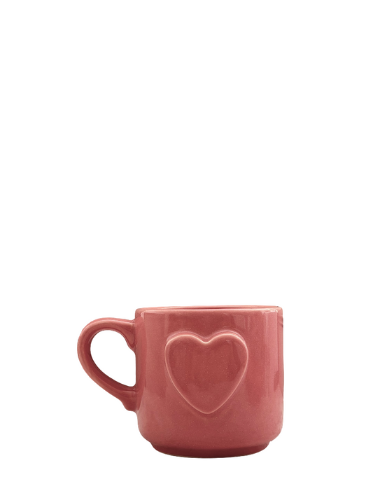 Taza de cerámica corazón en relieve
