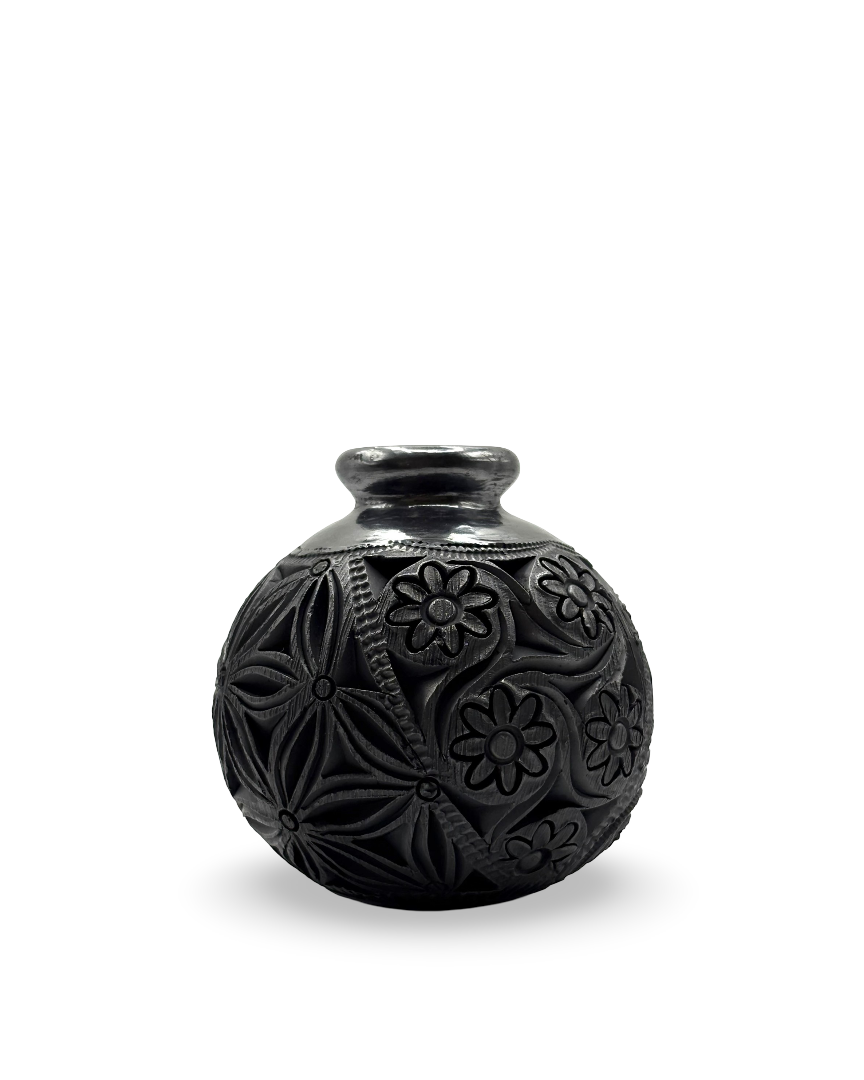Florero mini barro negro Flores