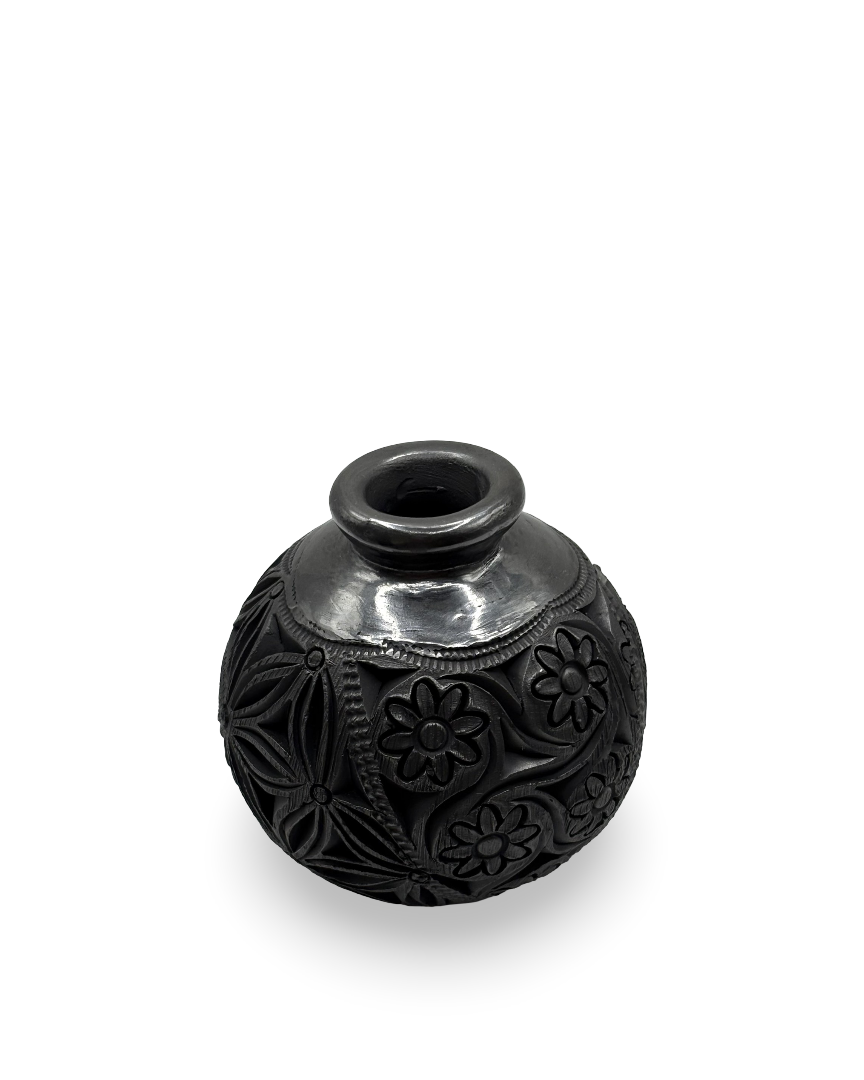 Florero mini barro negro Flores