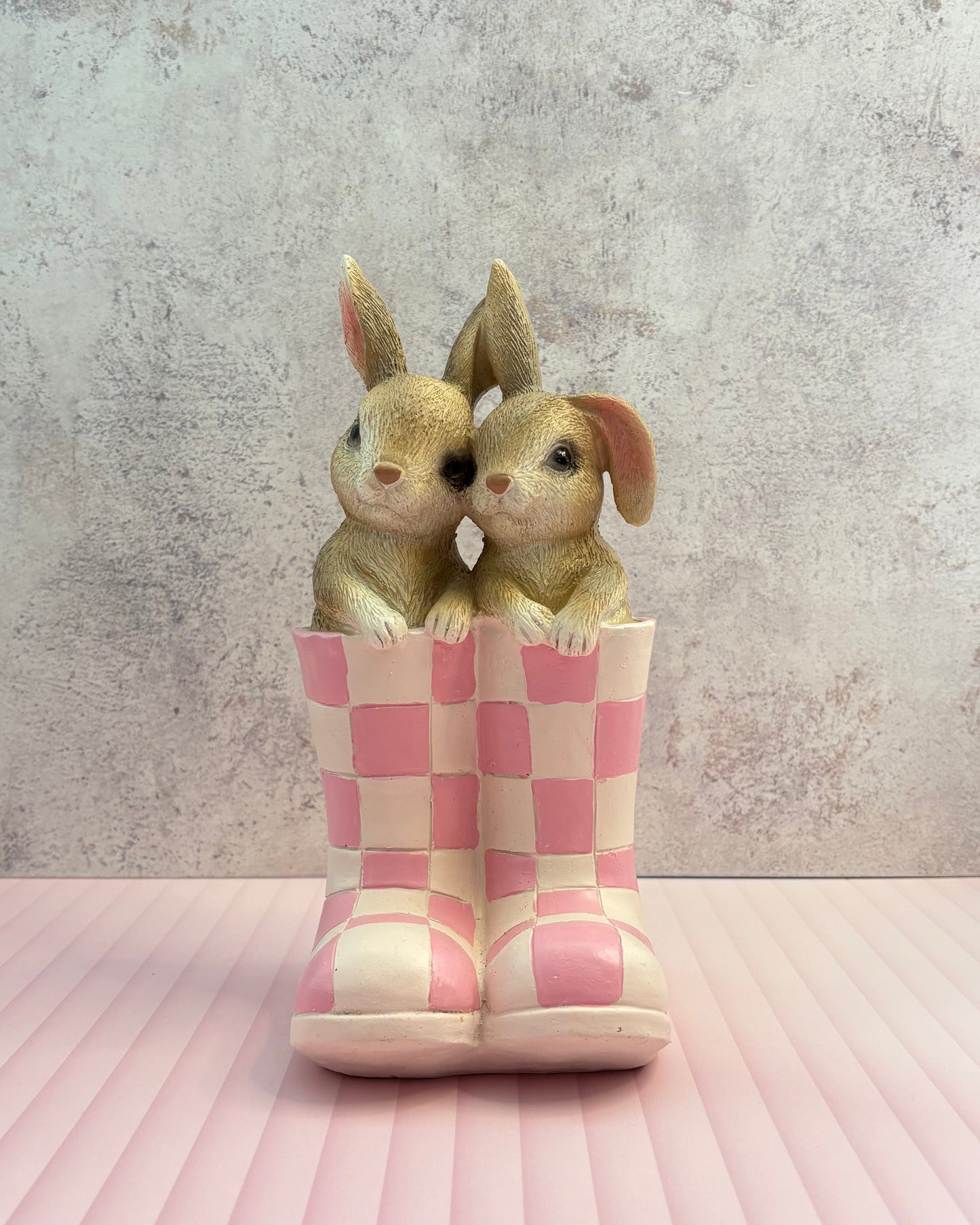 Figura decorativa de resina conejos de Pascua Rosette