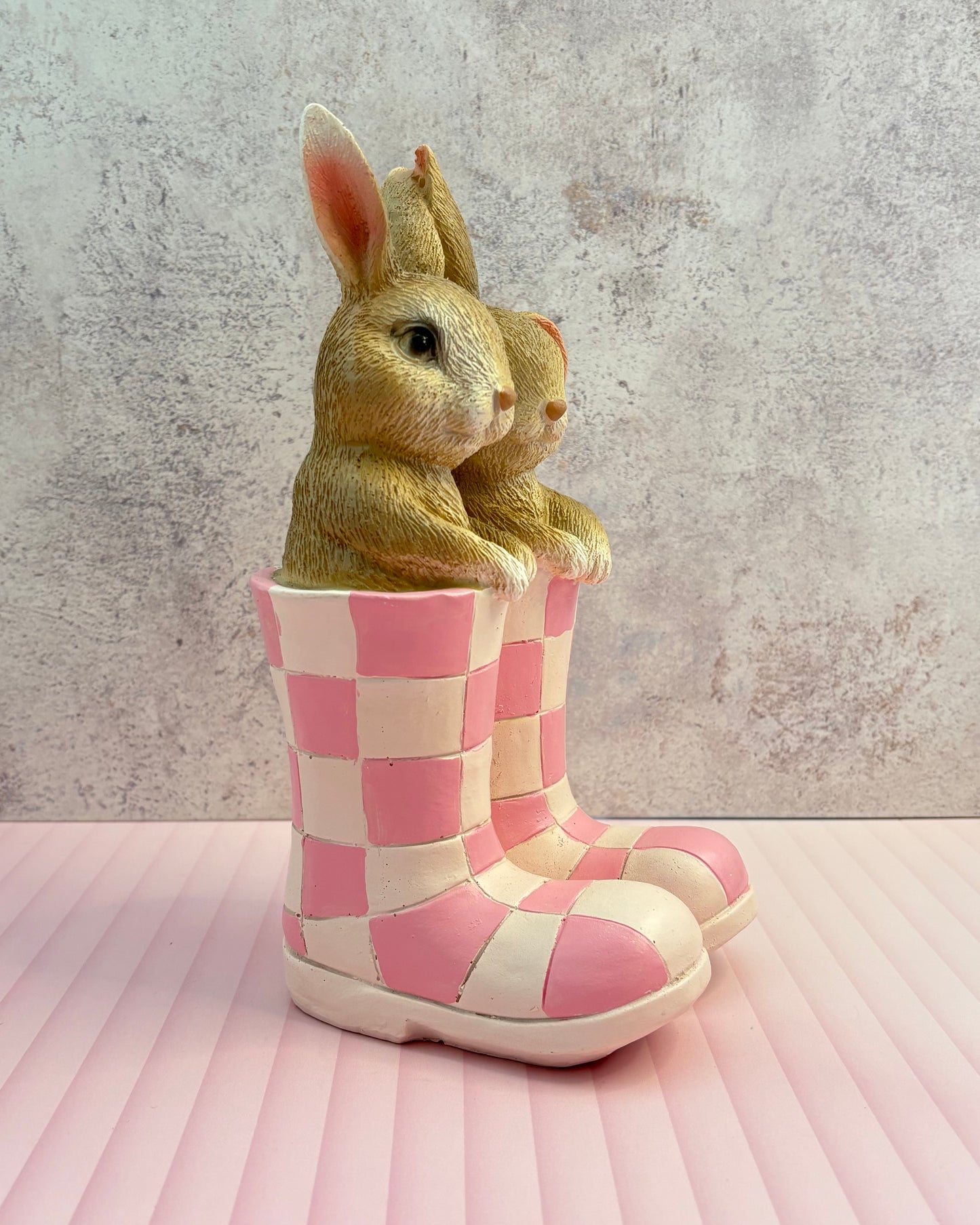 Figura decorativa de resina conejos de Pascua Rosette