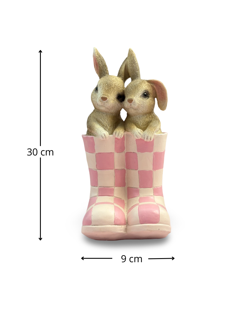 Figura decorativa de resina conejos de Pascua Rosette