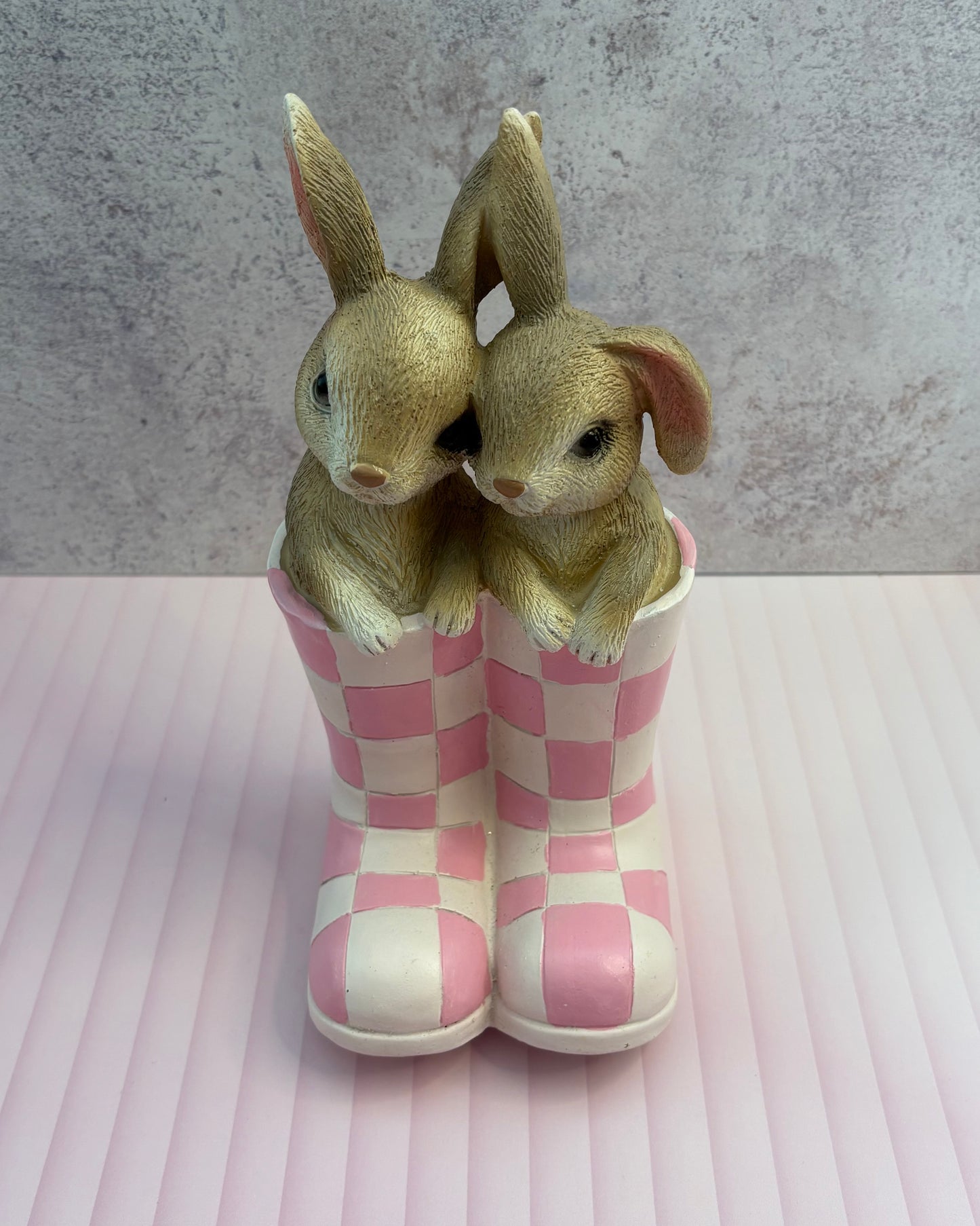 Figura decorativa de resina conejos de Pascua Rosette