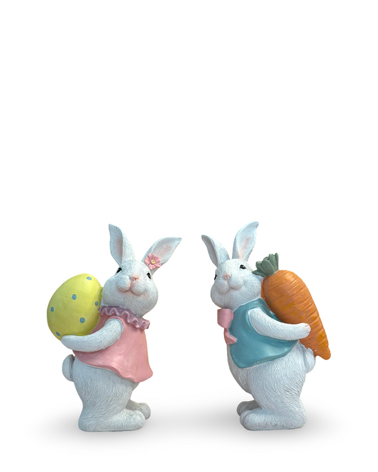 Set de figuras de conejos de pascua Sammy de resina