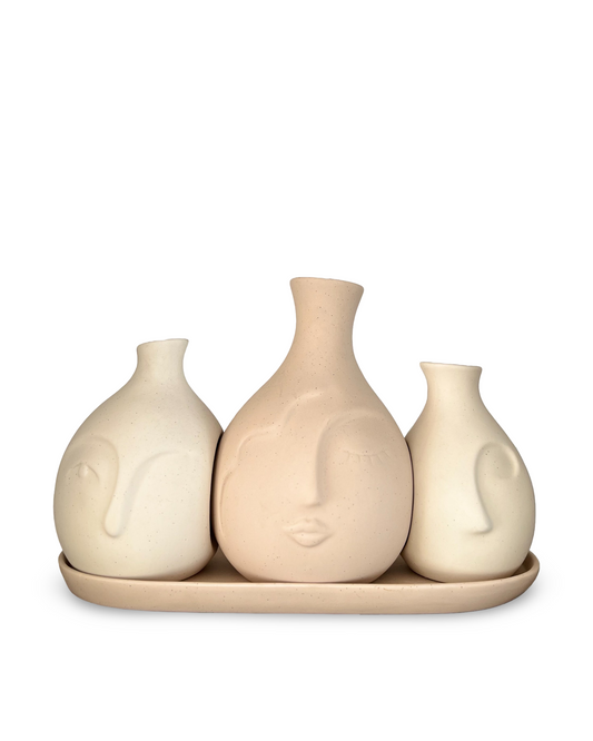 Set de Floreros con charola Visage