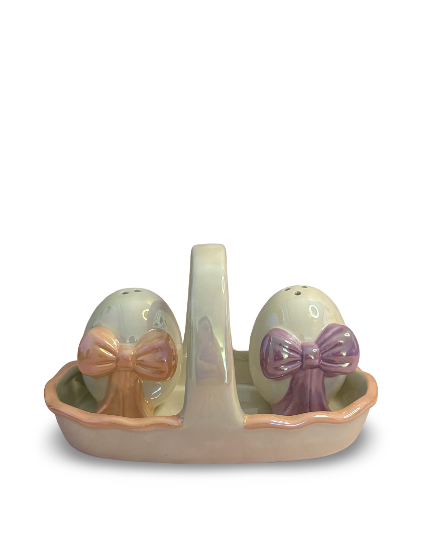 Juego de Salero y Pimentero en cerámica de Pascua Coquette