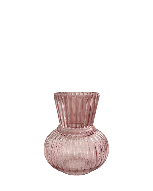Florero de vidrio rosa palo