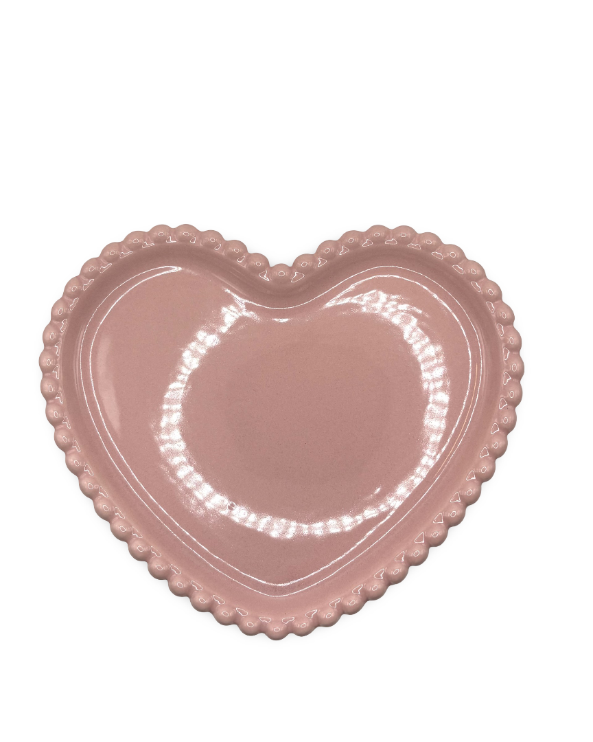 Plato de cerámica rosa en forma de corazón Sweet Vibes