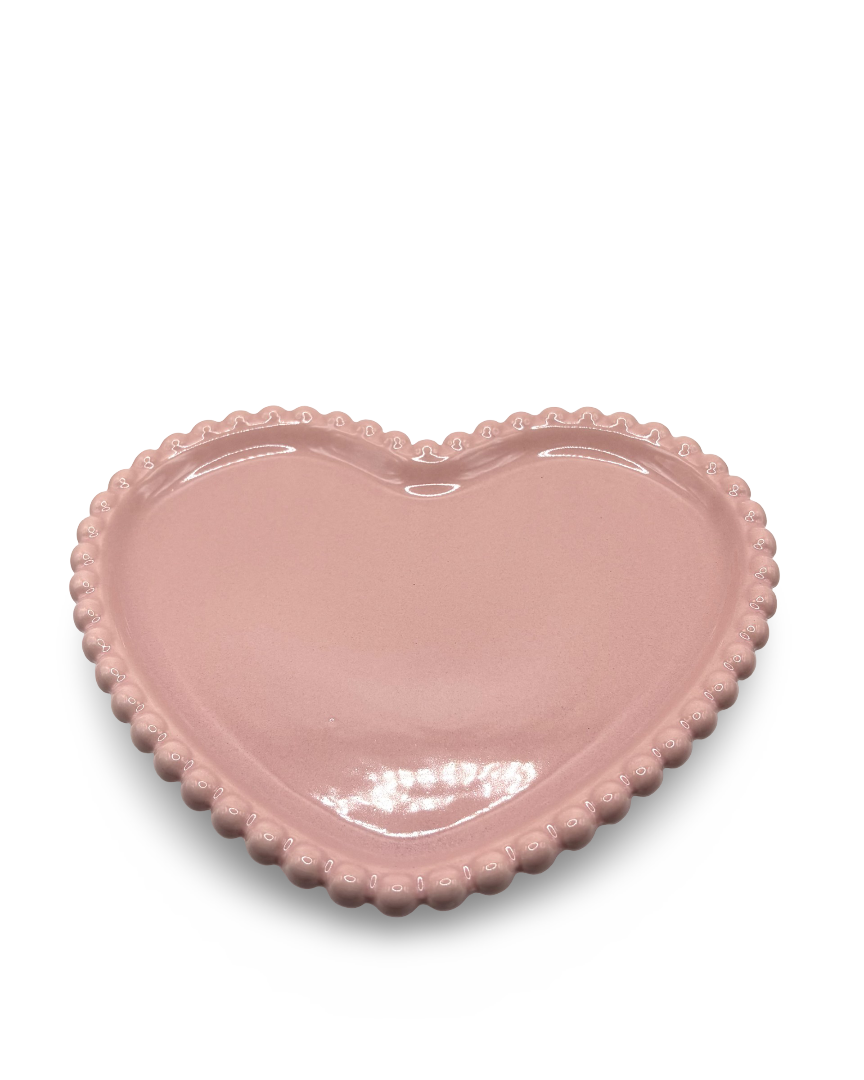 Plato de cerámica rosa en forma de corazón Sweet Vibes