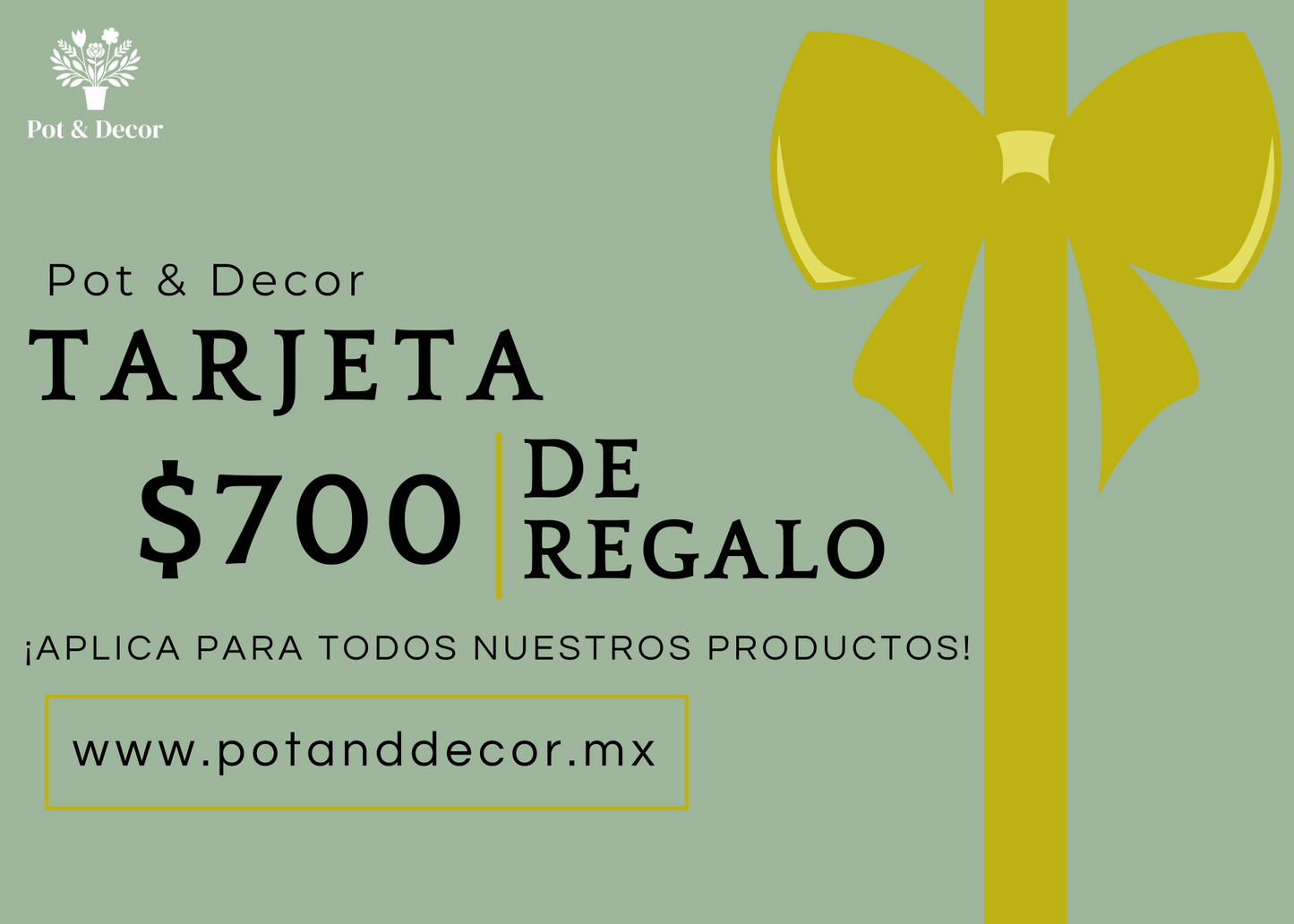 Tarjeta de Regalo Pot & Decor