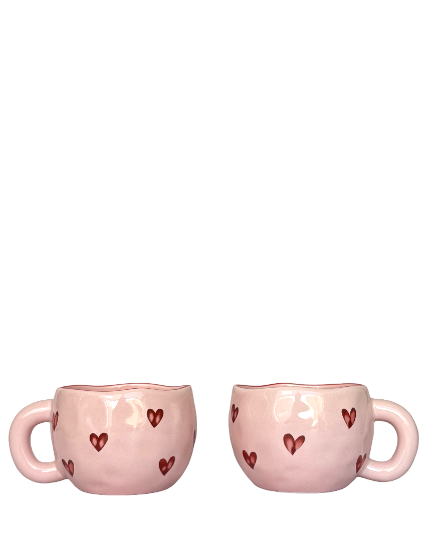 Set de tazas de cerámica rosas