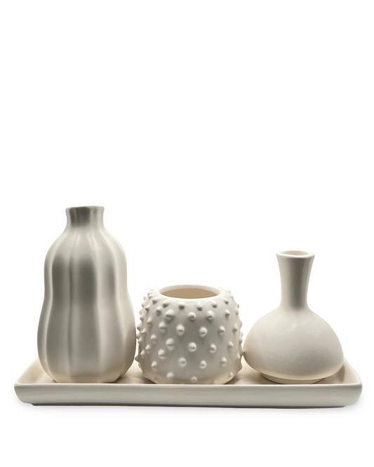 Set de floreros mini con charola Tría